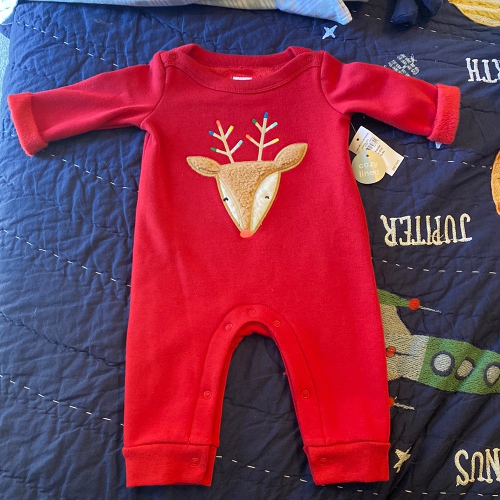 New With Tags Baby Gap Red Reindeer Bodysuit